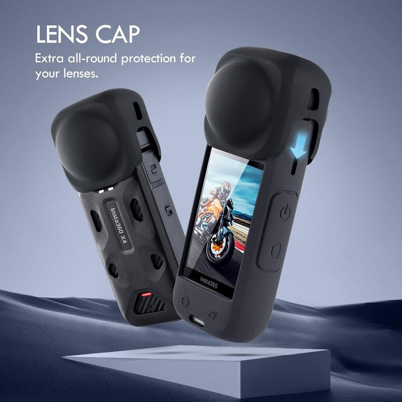 MxSpvce Screen Protector Film(2 Pack)+Lens Cap for Insta360 X5/insta360 X4 Accessories, Insta 360 X5/insta 360 X4 Tempered Glass LCD Display Film, Ultra HD, 9H Hardness, Scratch Resistant, Anti-Fingerprint - Image 4